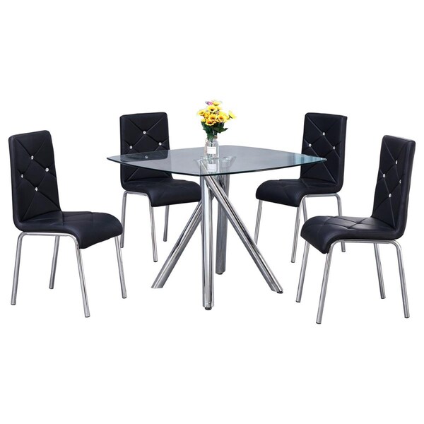 Kd Gabinetes 5 Piece Flux Dining Set, Black KD2813524 - main